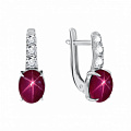 Серьги из серебра с рубинами Серьги из серебра с рубинами