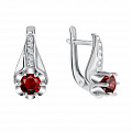 Серьги из серебра с гранатом Серьги из серебра с гранатом